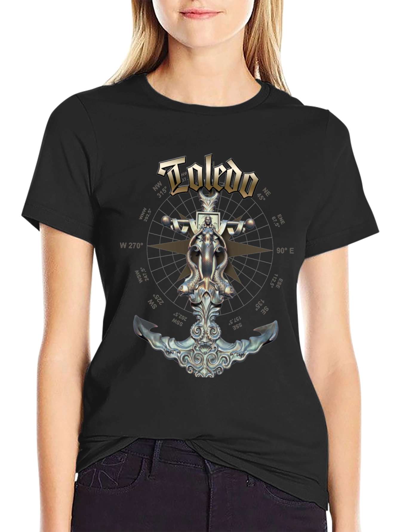 Toledo Nautical Anchor T-Shirt - Black