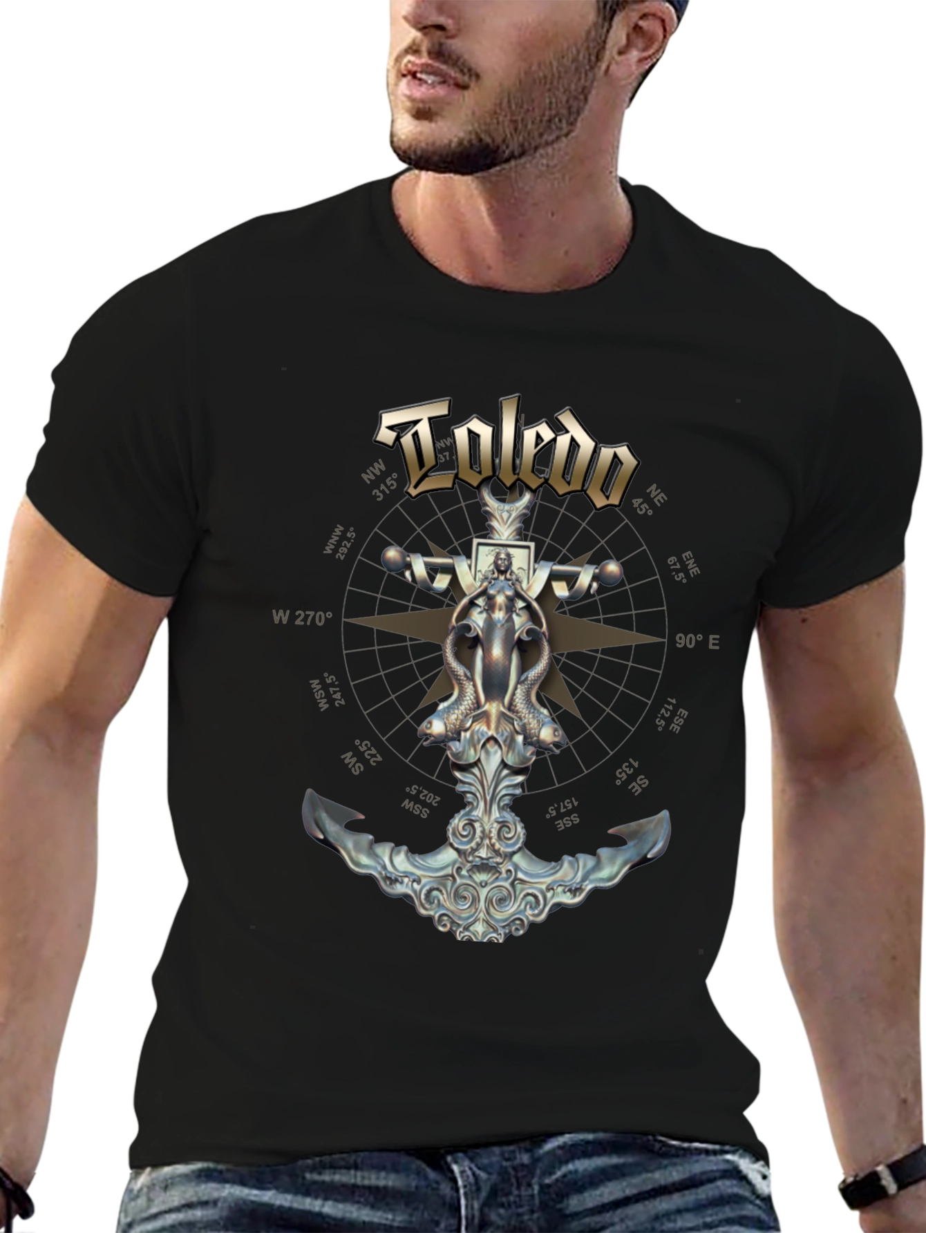 Toledo Nautical Anchor T-Shirt - Black