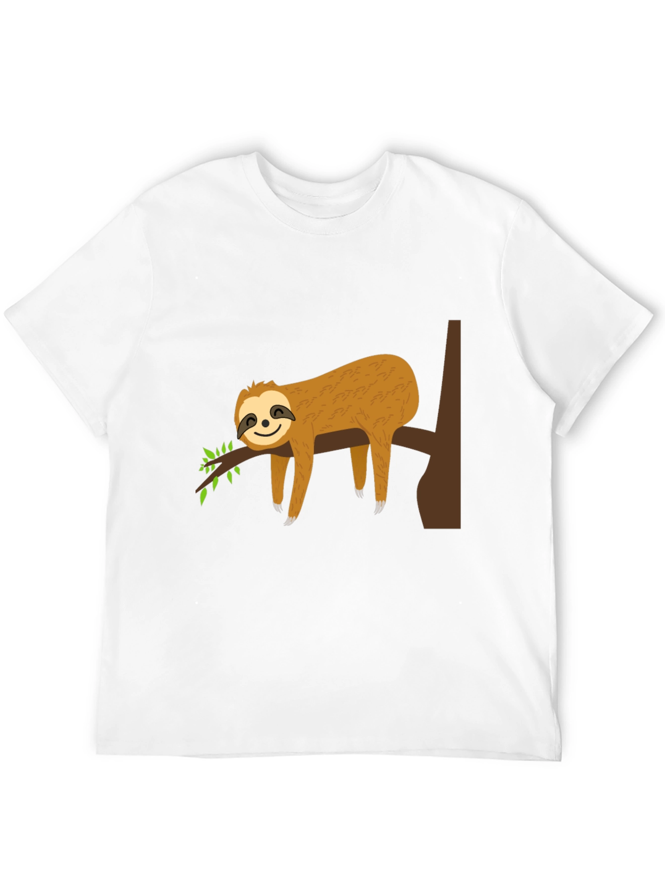 Sloth Life Black Tee - Relaxed Cartoon Sloth