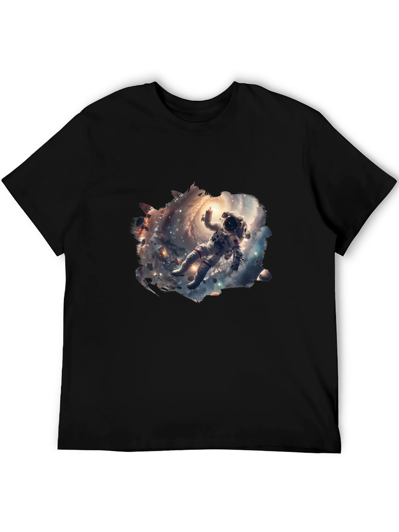 Astronaut Galaxy Graphic T-Shirt - Black