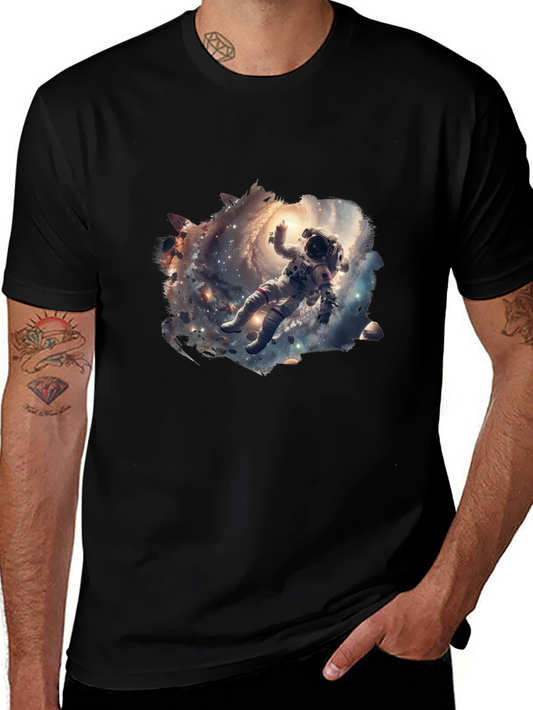 Astronaut Galaxy Graphic T-Shirt - Black