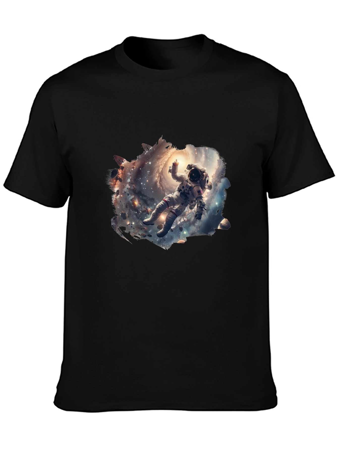 Astronaut Galaxy Graphic T-Shirt - Black