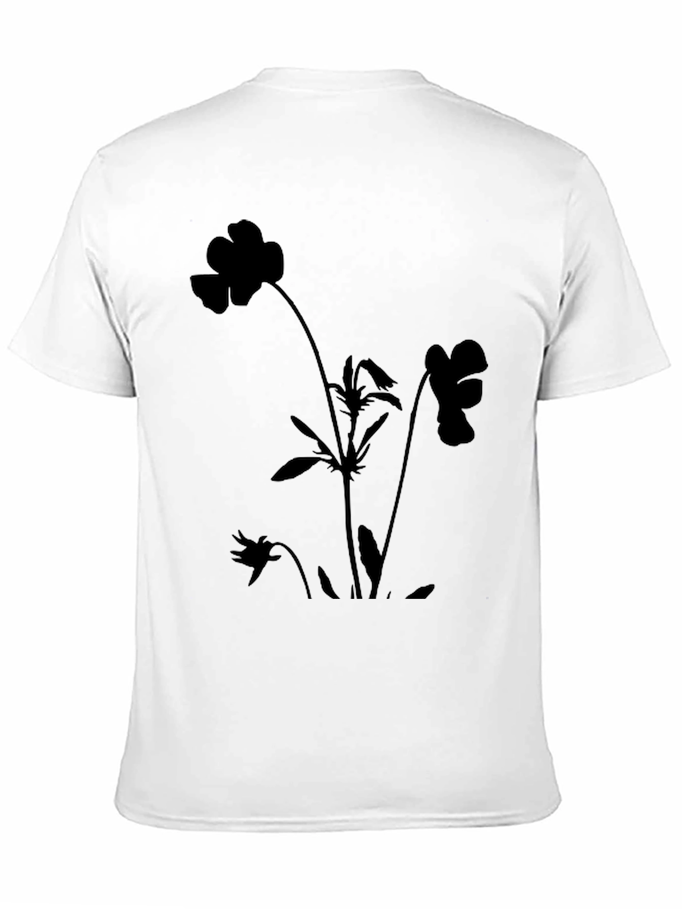 Floral Silhouette Black T-Shirt
