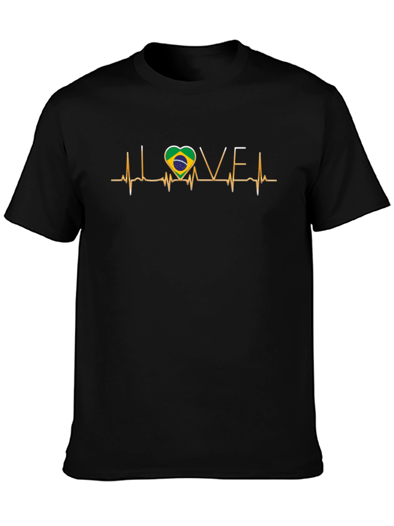 Brazil Heartbeat Love Graphic T-Shirt