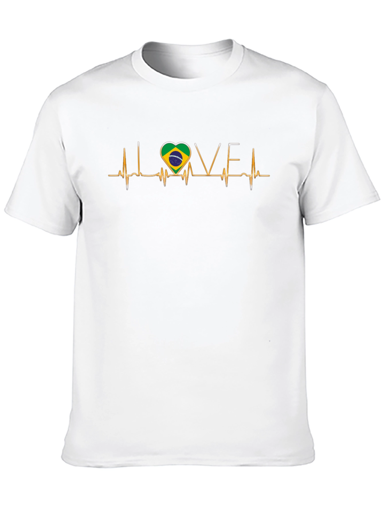 Brazil Heartbeat Love Graphic T-Shirt
