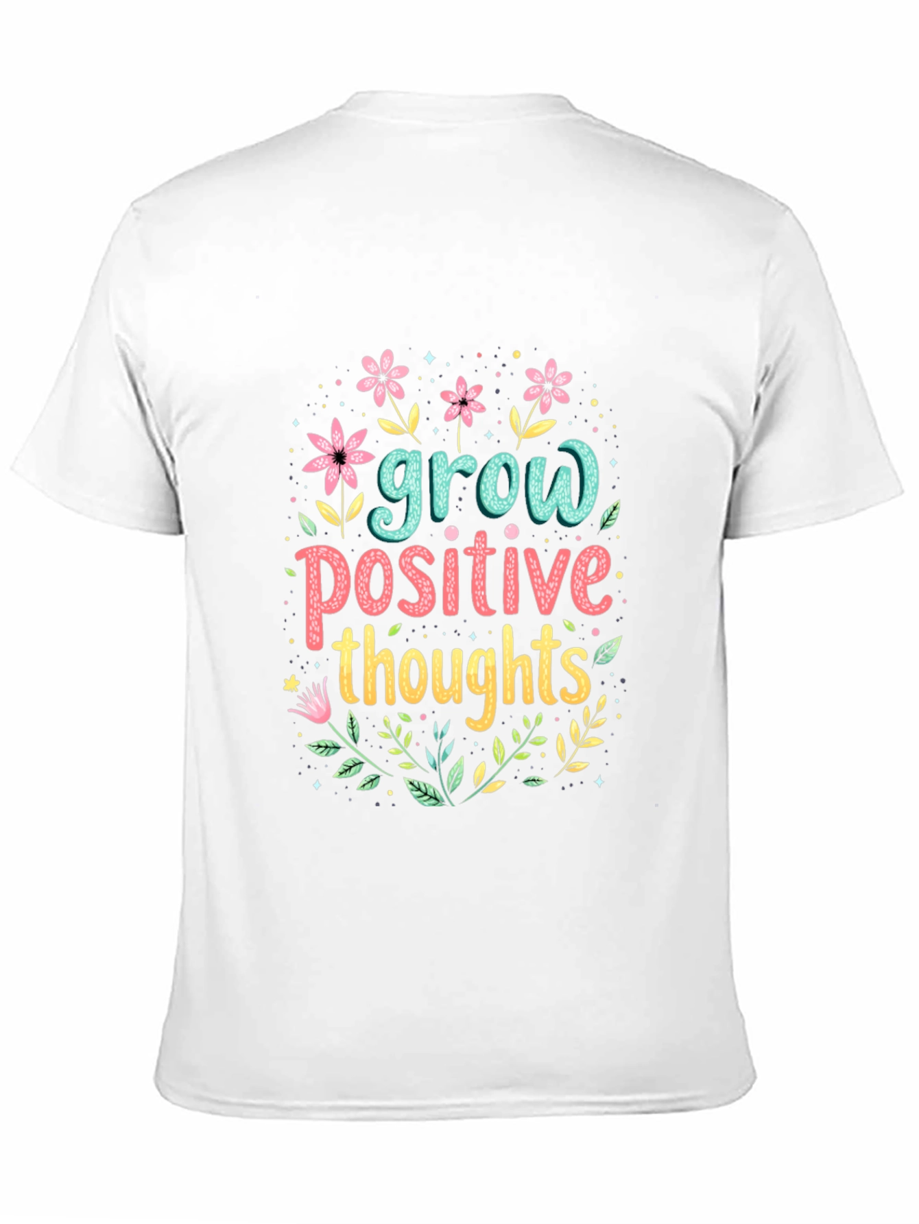 Grow Positive Thoughts Black Graphic Tee