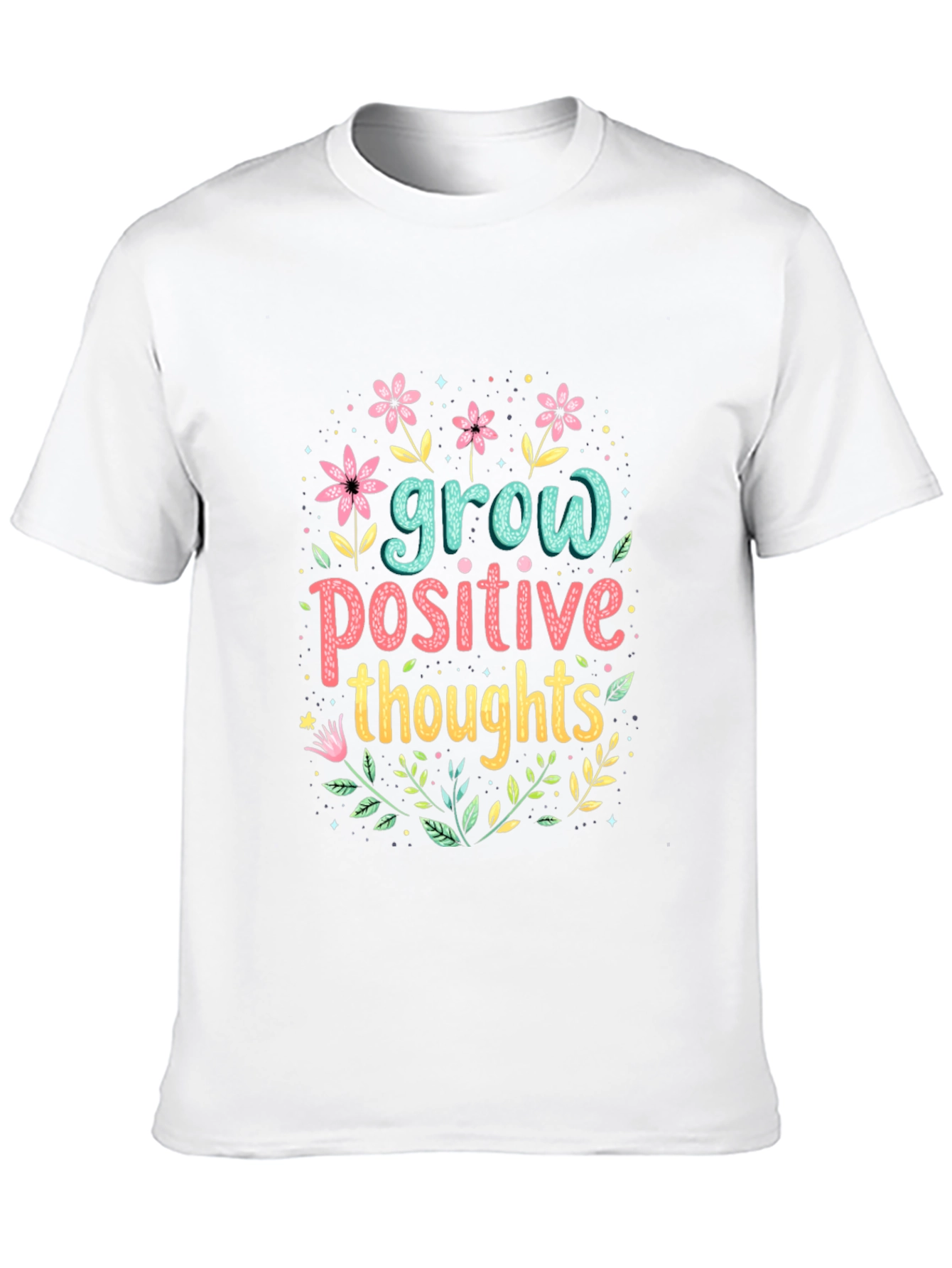 Grow Positive Thoughts Black Graphic Tee
