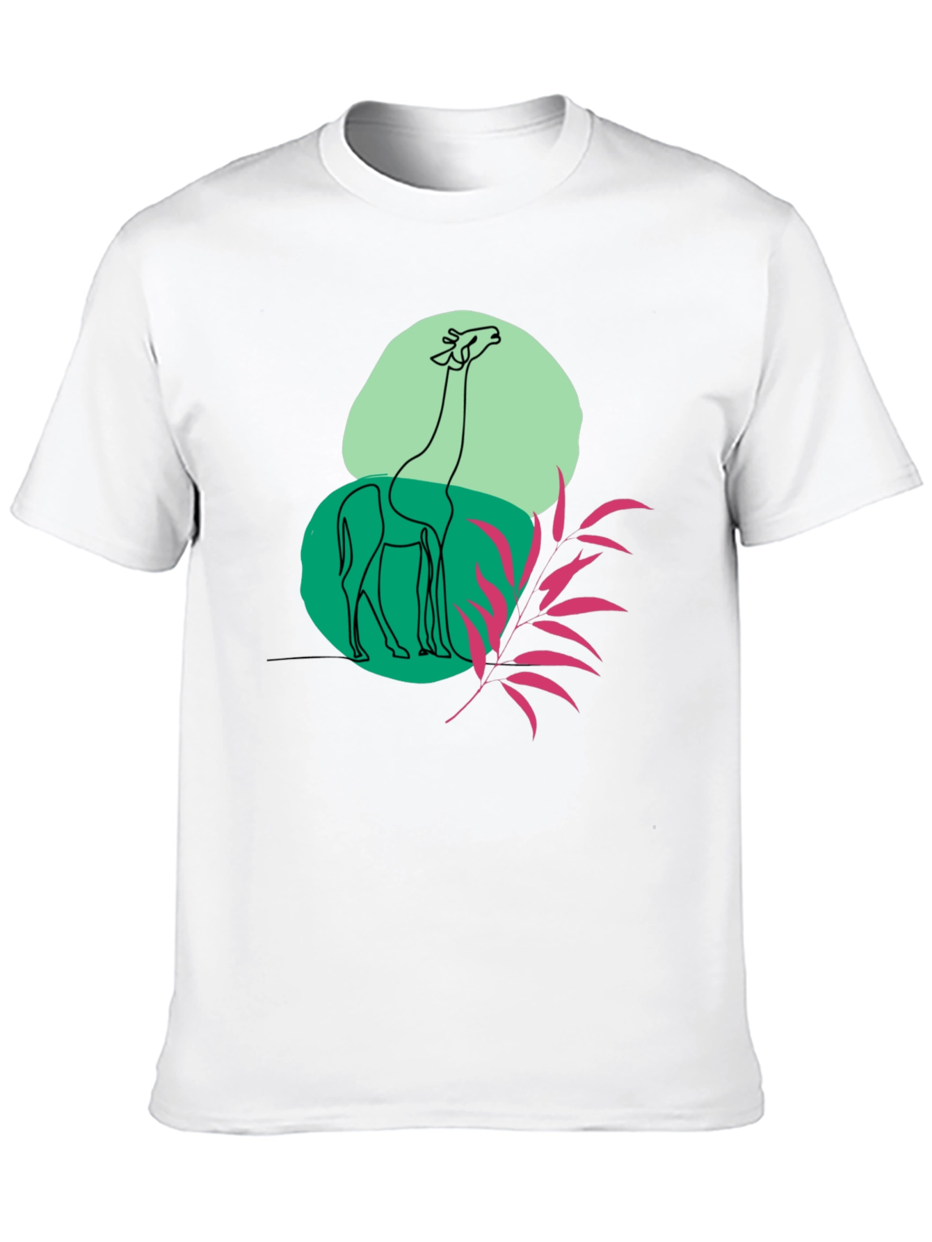 Giraffe Art Graphic Black T-Shirt