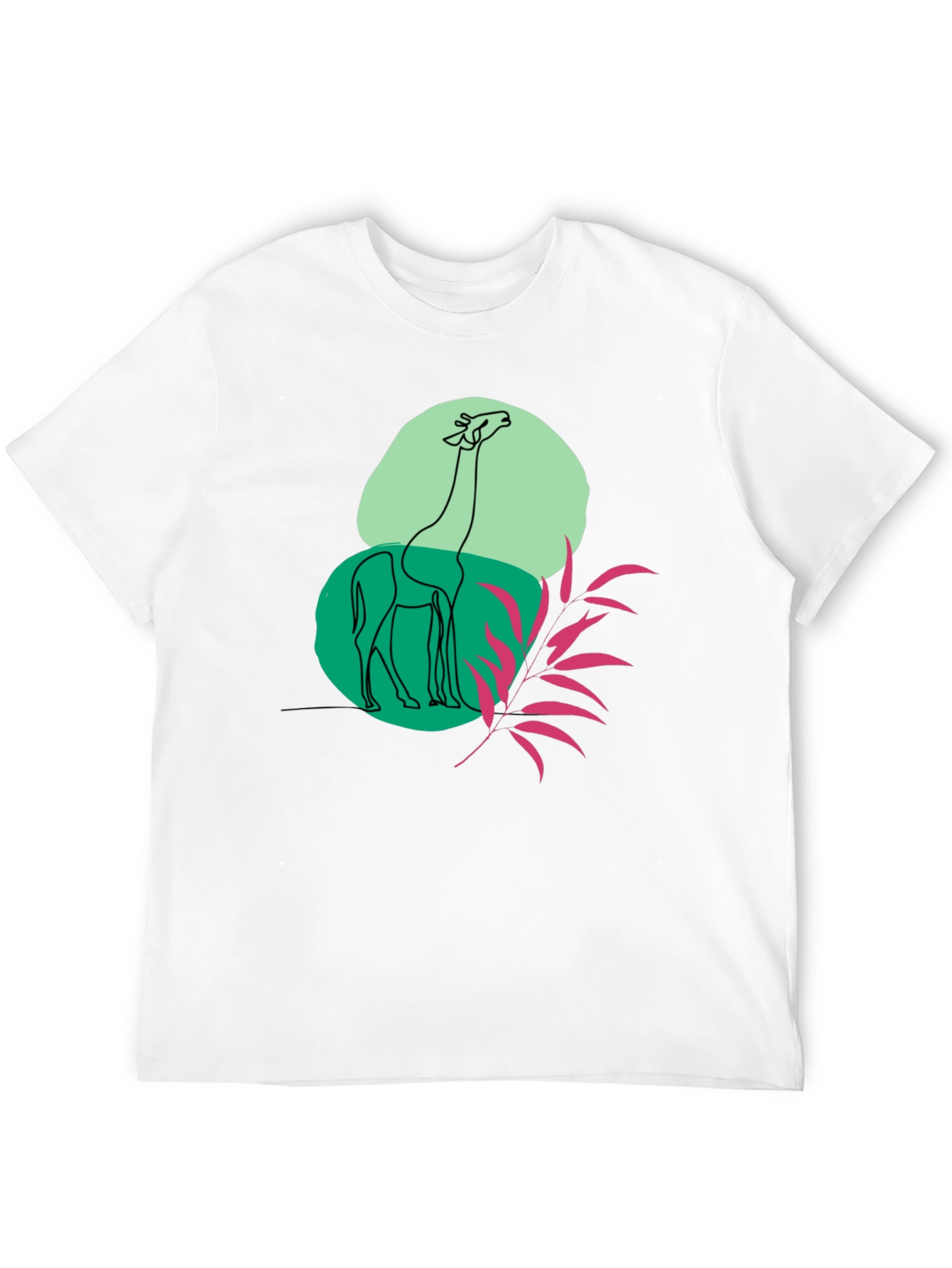 Giraffe Art Graphic Black T-Shirt
