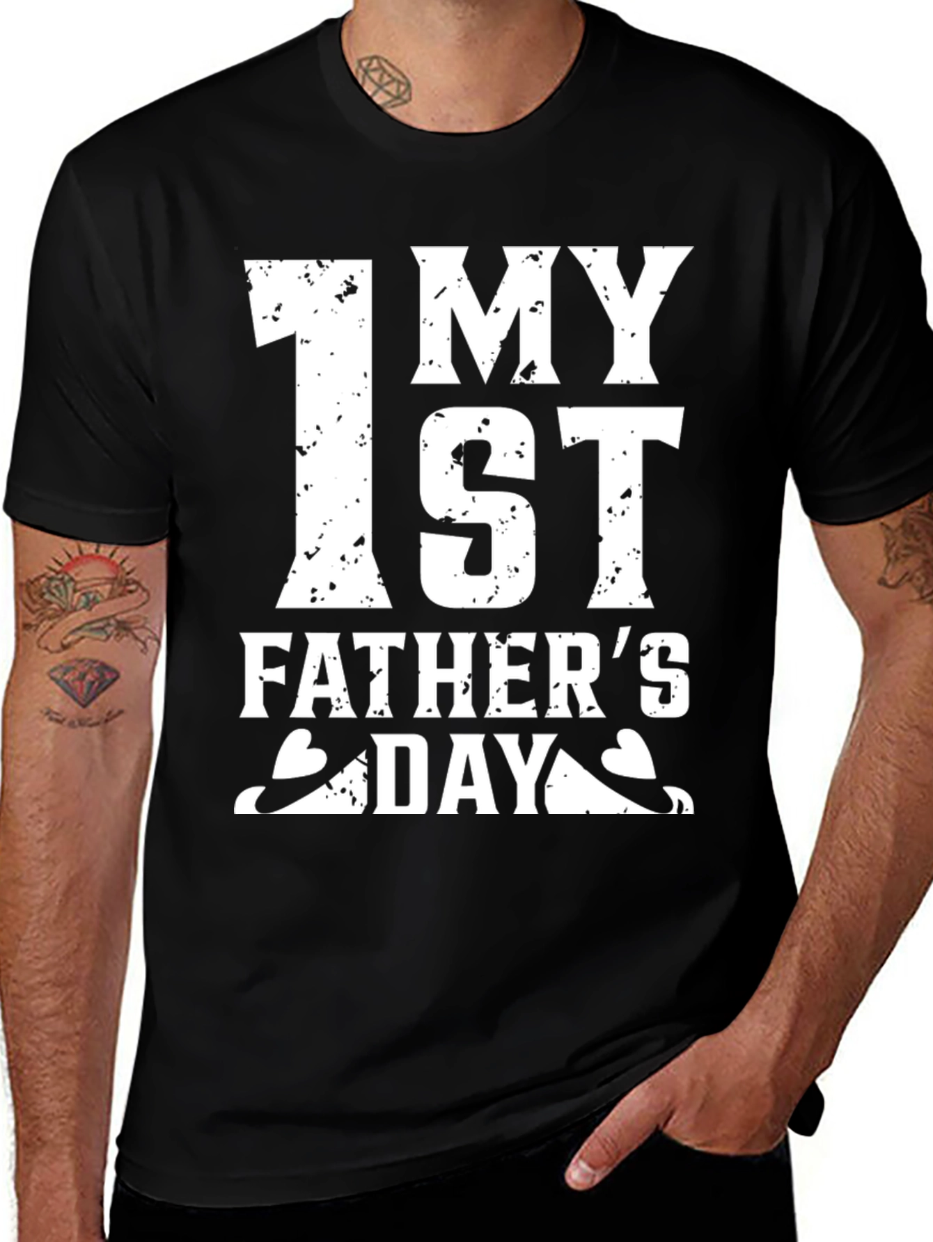 First Fathers Day Black T-Shirt