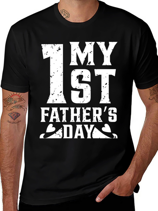 First Fathers Day Black T-Shirt