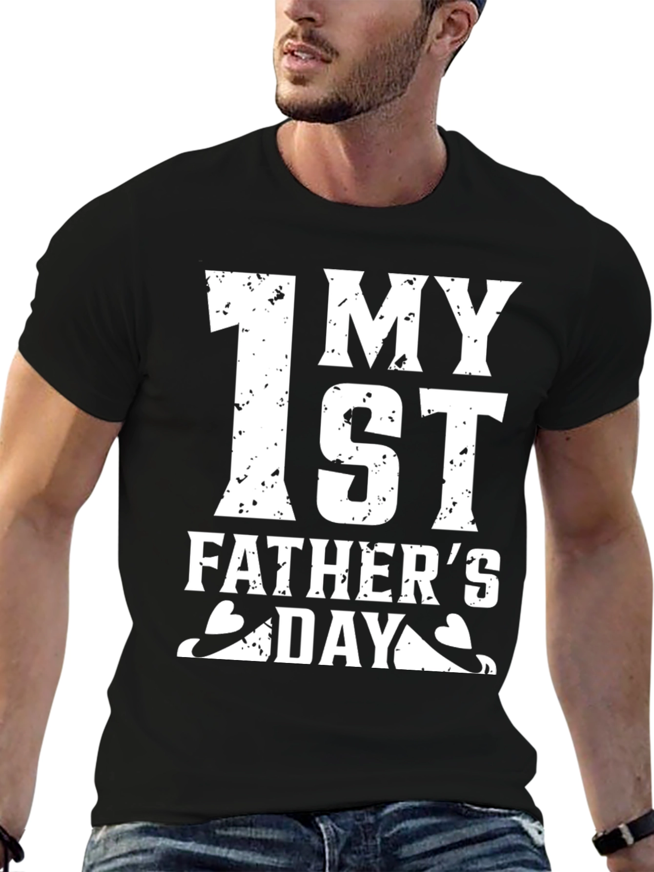 First Fathers Day Black T-Shirt
