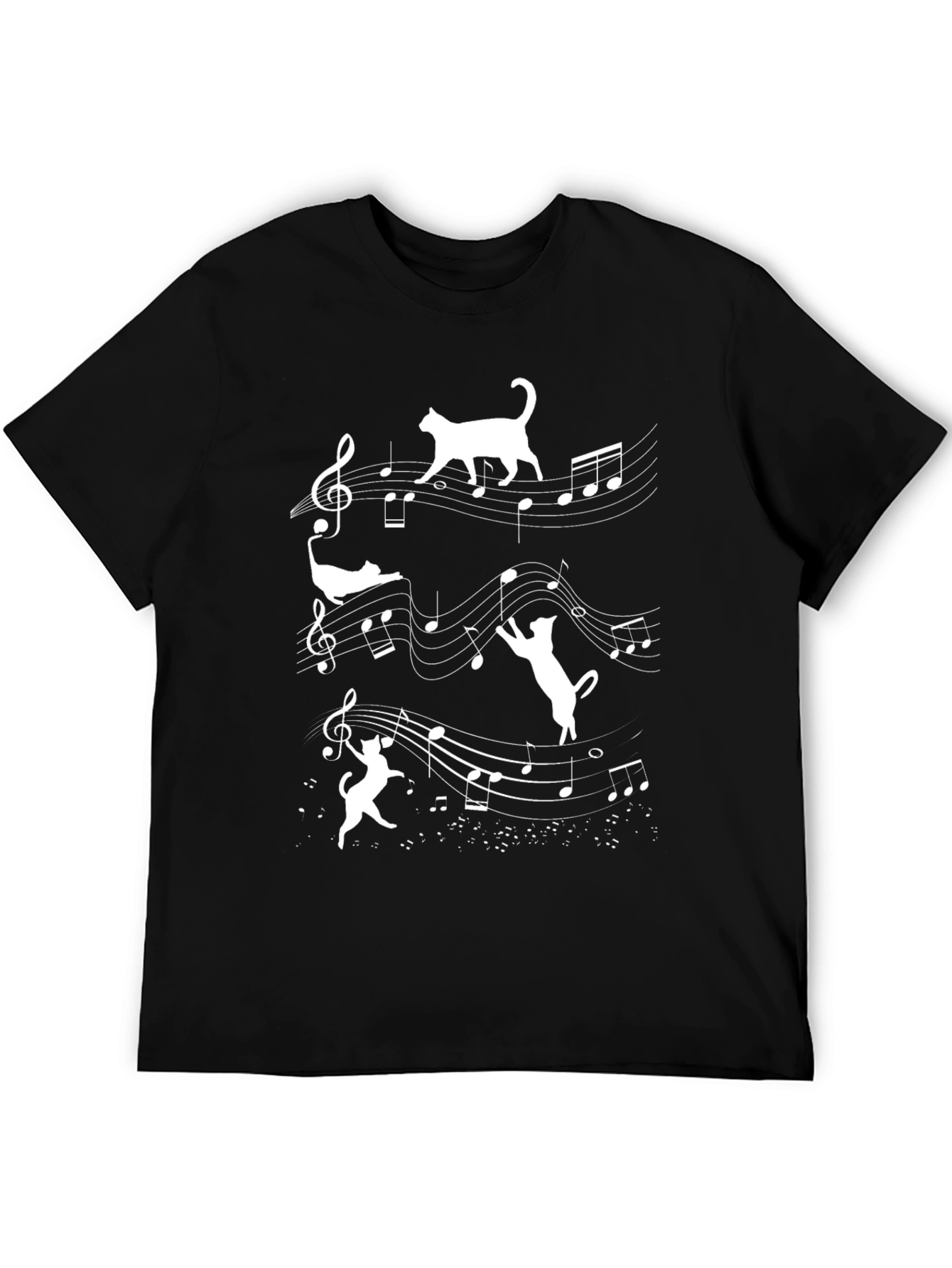 Musical Cats T-Shirt - Black Cotton Tee
