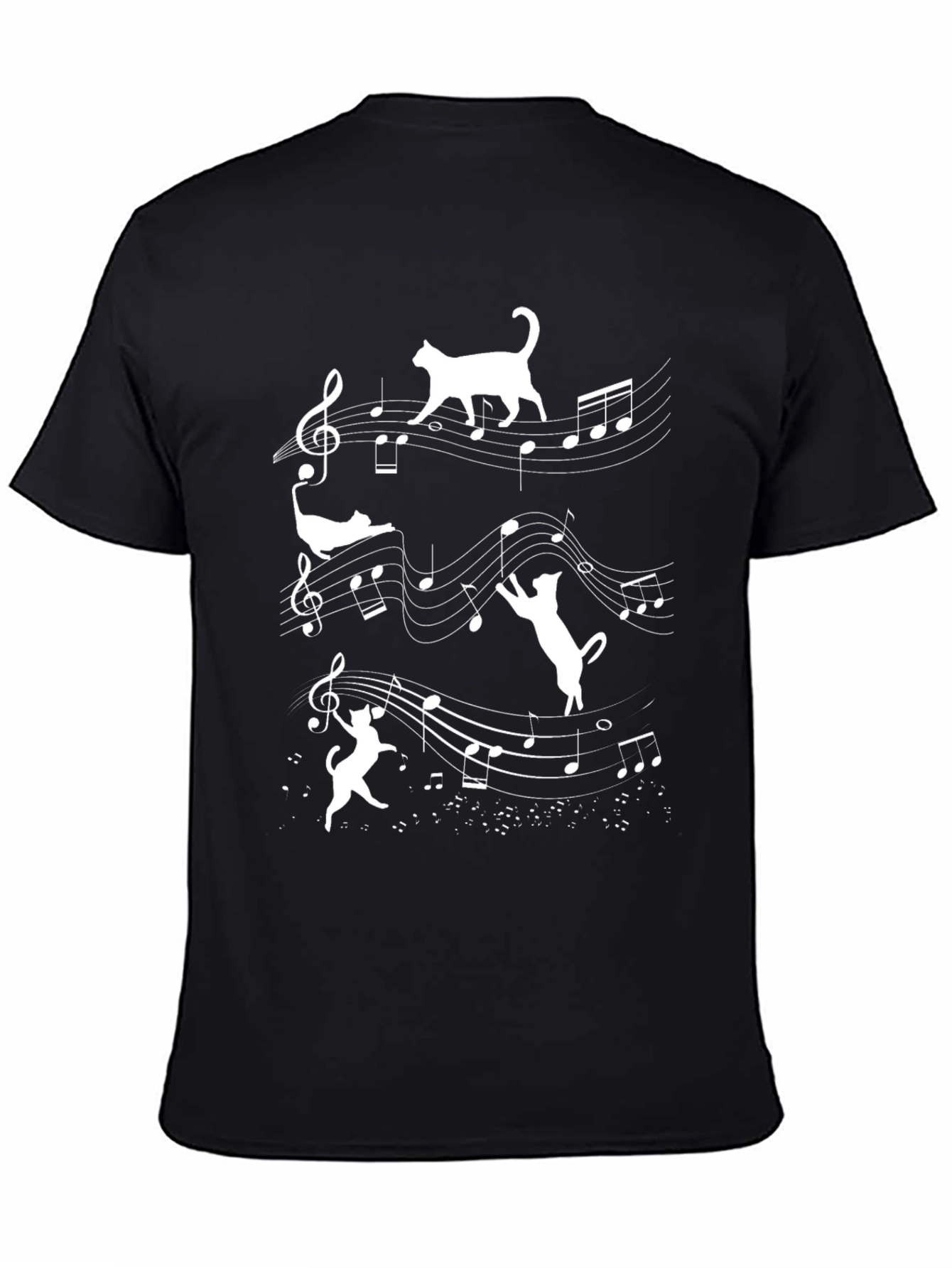 Musical Cats T-Shirt - Black Cotton Tee