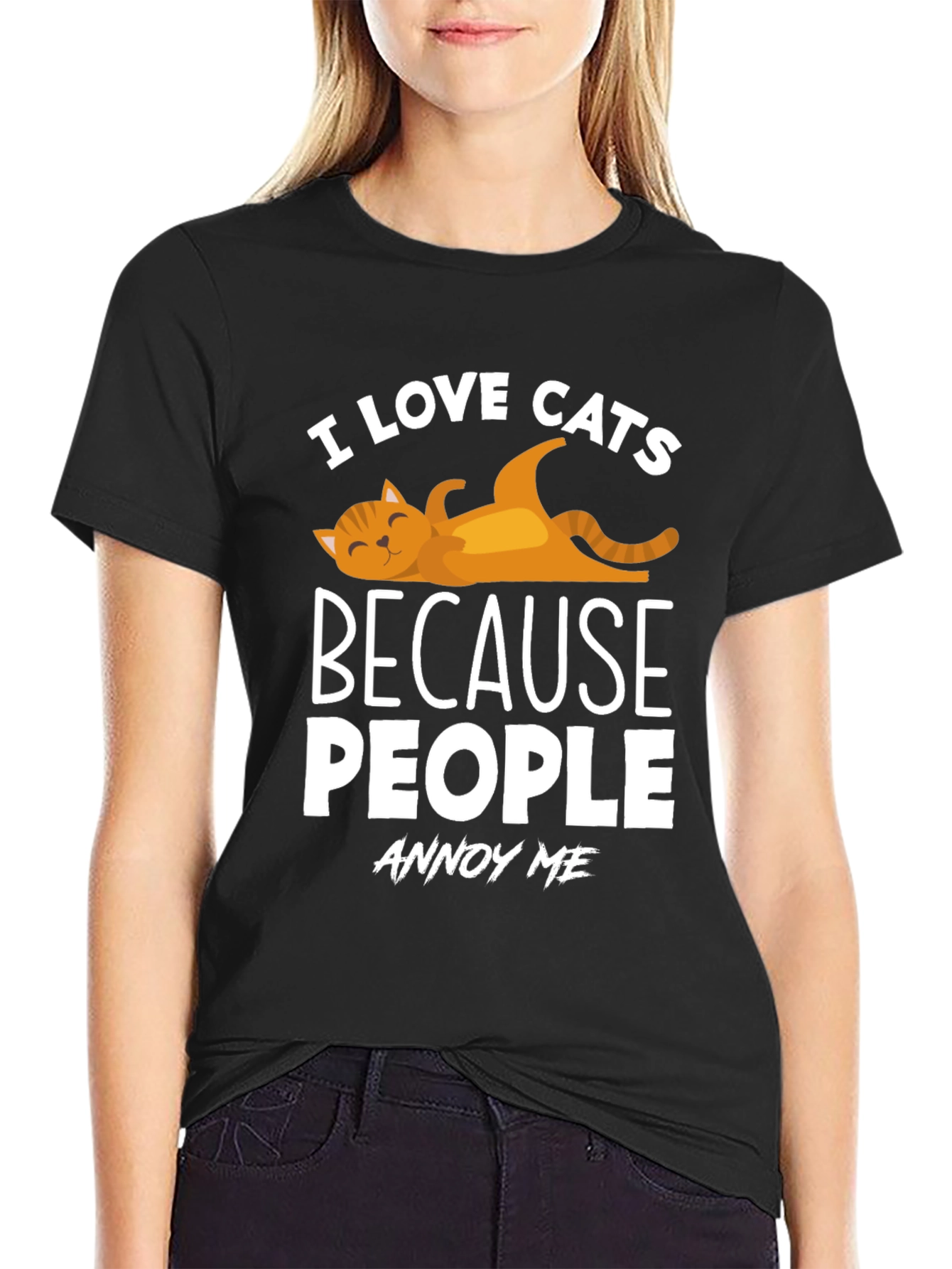 I Love Cats T-Shirt - Because People Annoy Me