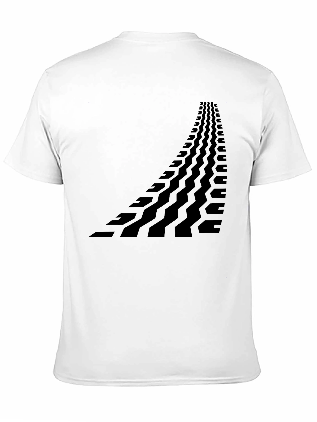 Black Tire Track Graphic Tee - Unique Design