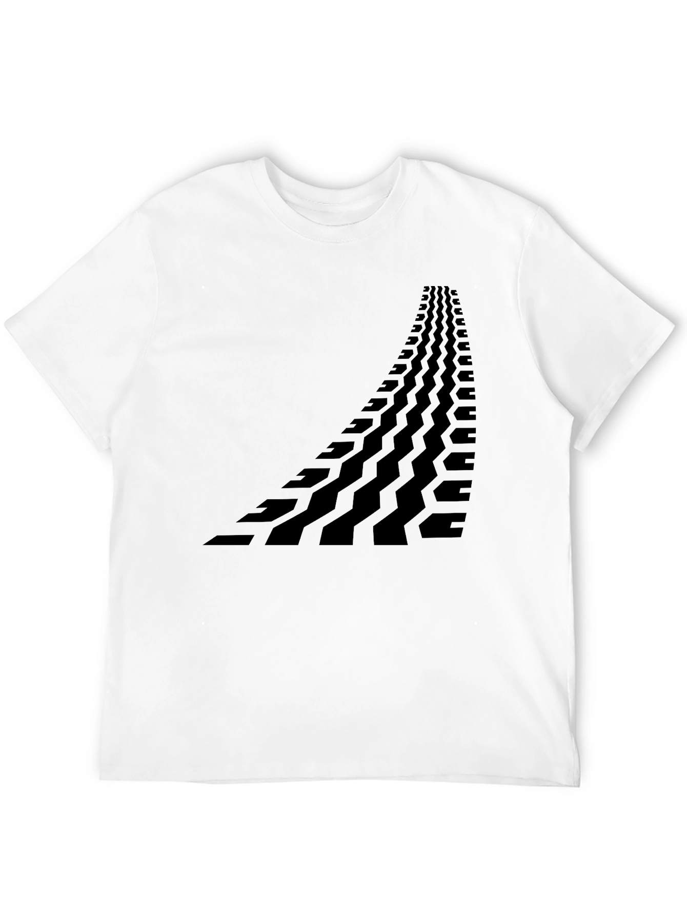 Black Tire Track Graphic Tee - Unique Design