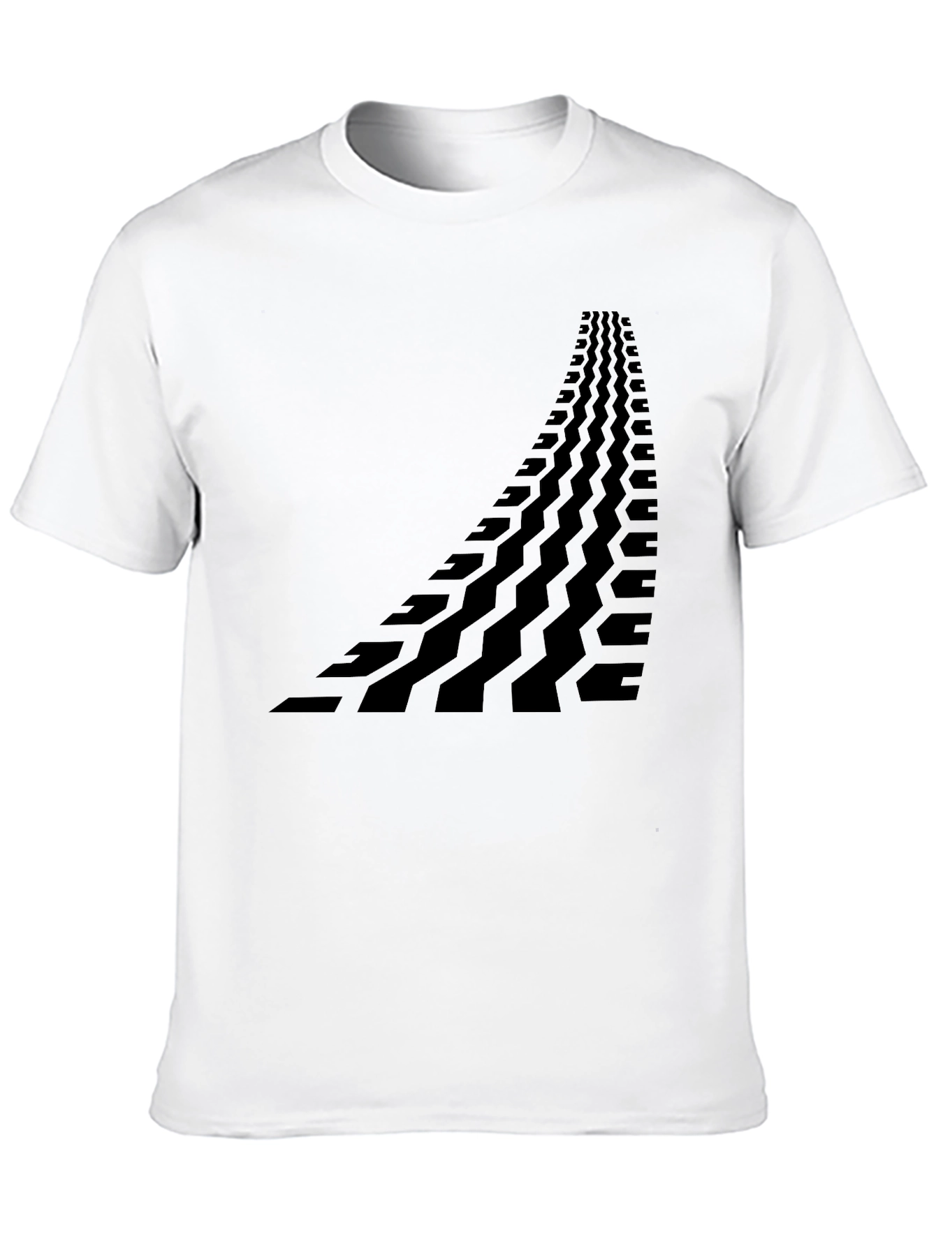 Black Tire Track Graphic Tee - Unique Design