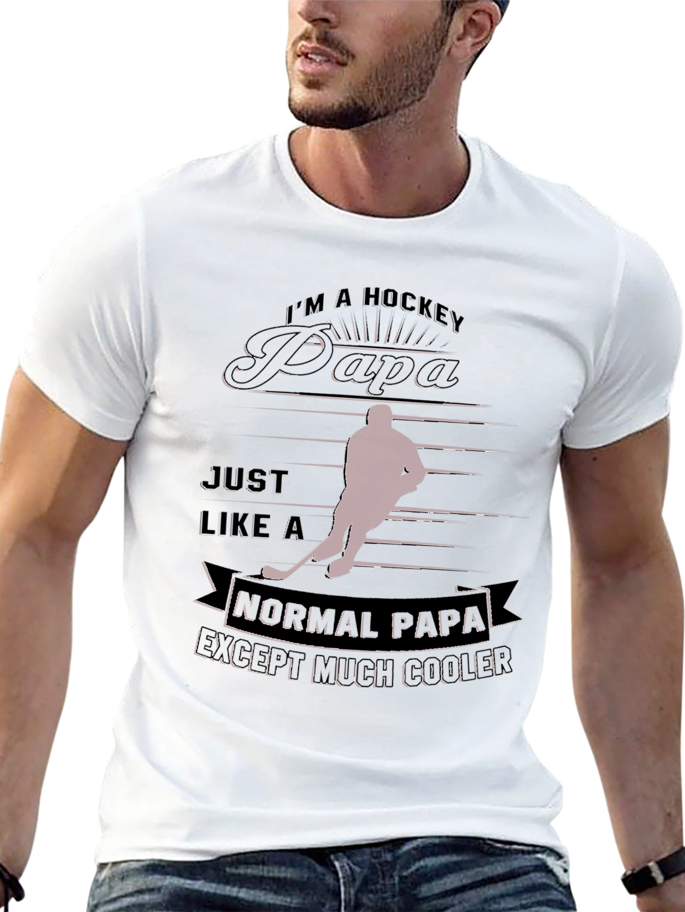Hockey Papa T-Shirt - Cool Dad Gift