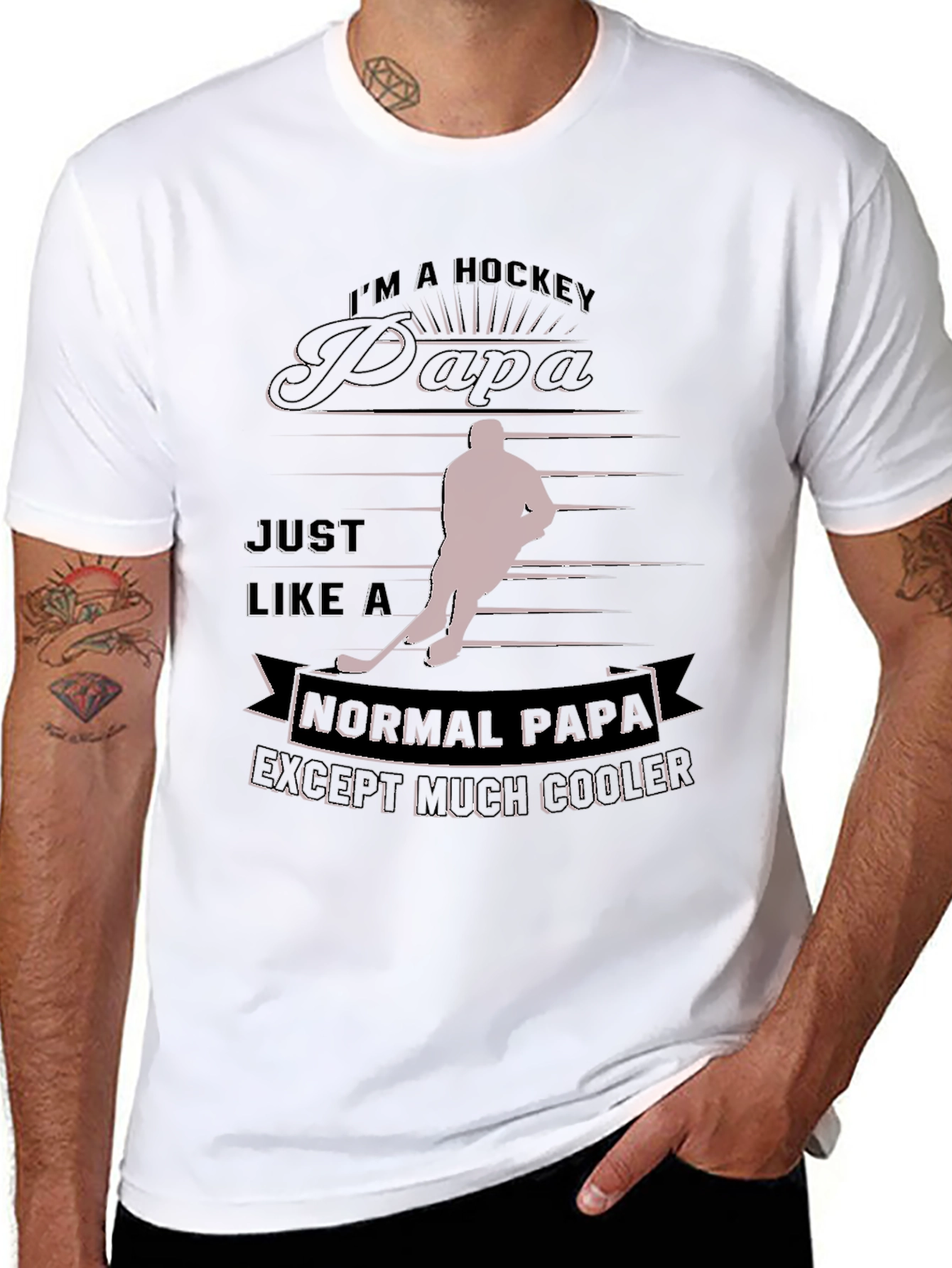 Hockey Papa T-Shirt - Cool Dad Gift