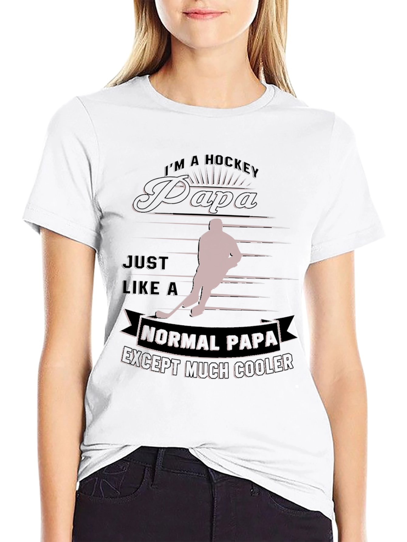 Hockey Papa T-Shirt - Cool Dad Gift