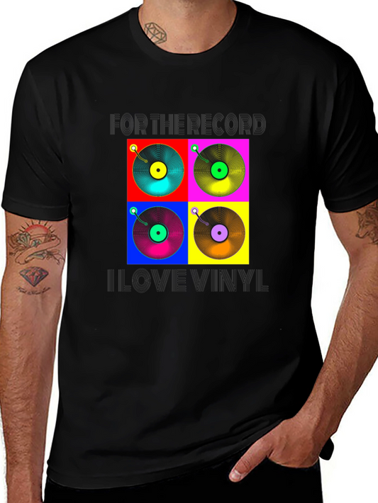 For The Record I Love Vinyl Graphic Tee