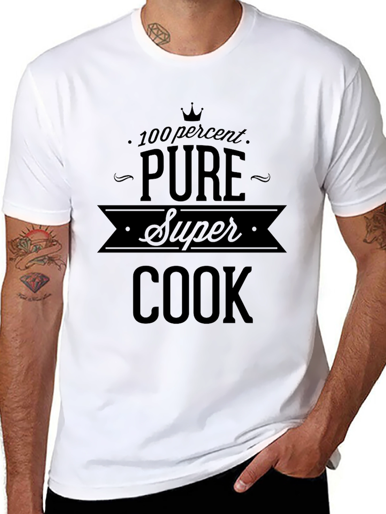 Pure Super Cook T-Shirt - Black Cotton Graphic Tee