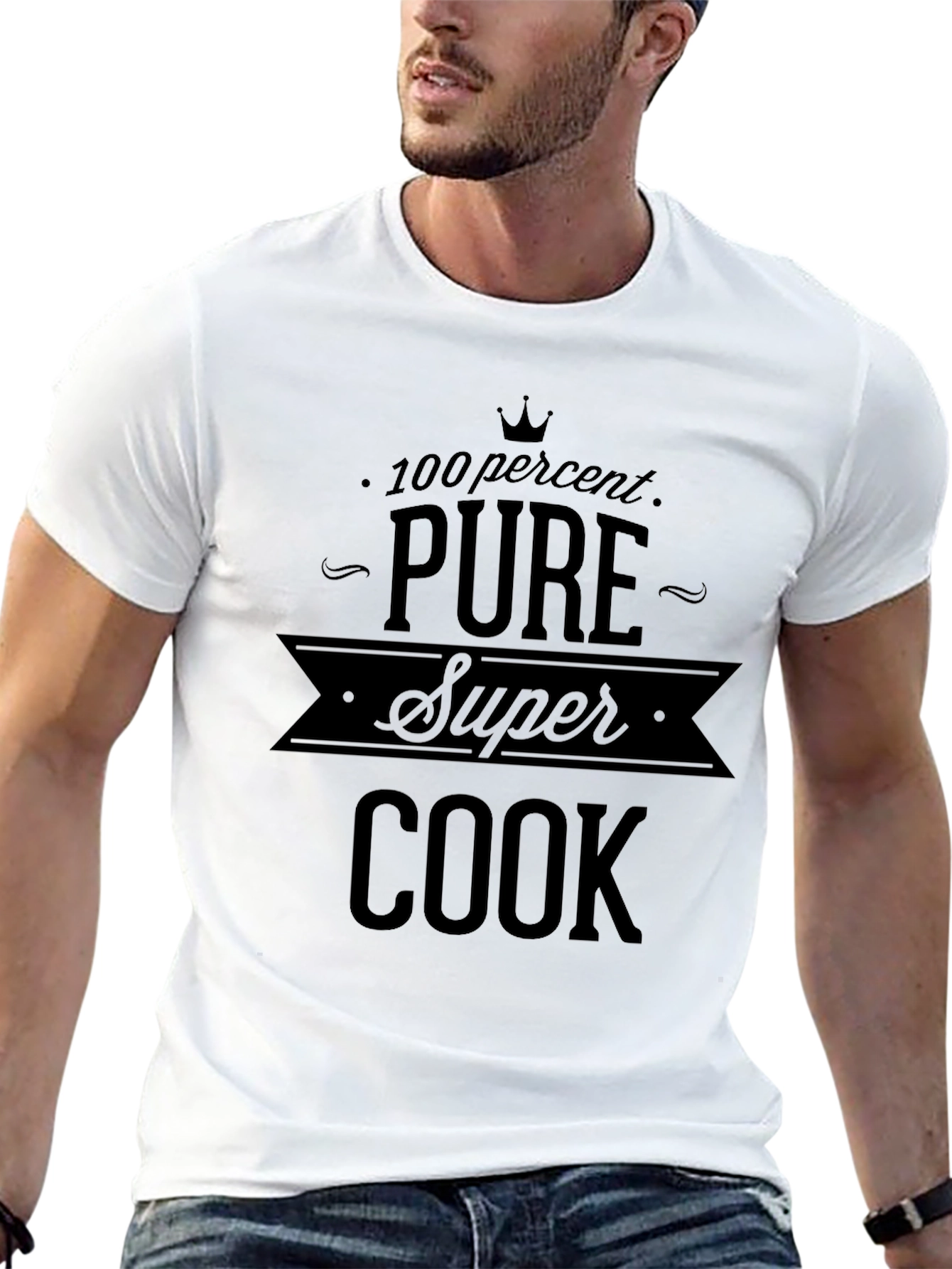 Pure Super Cook T-Shirt - Black Cotton Graphic Tee