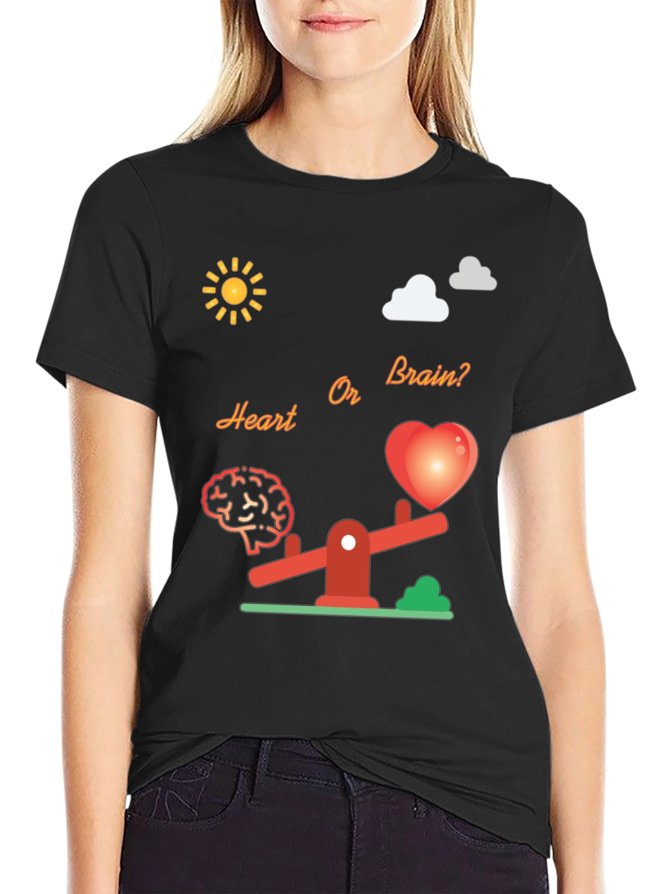 Heart or Brain T-Shirt - Stylish Graphic Tee