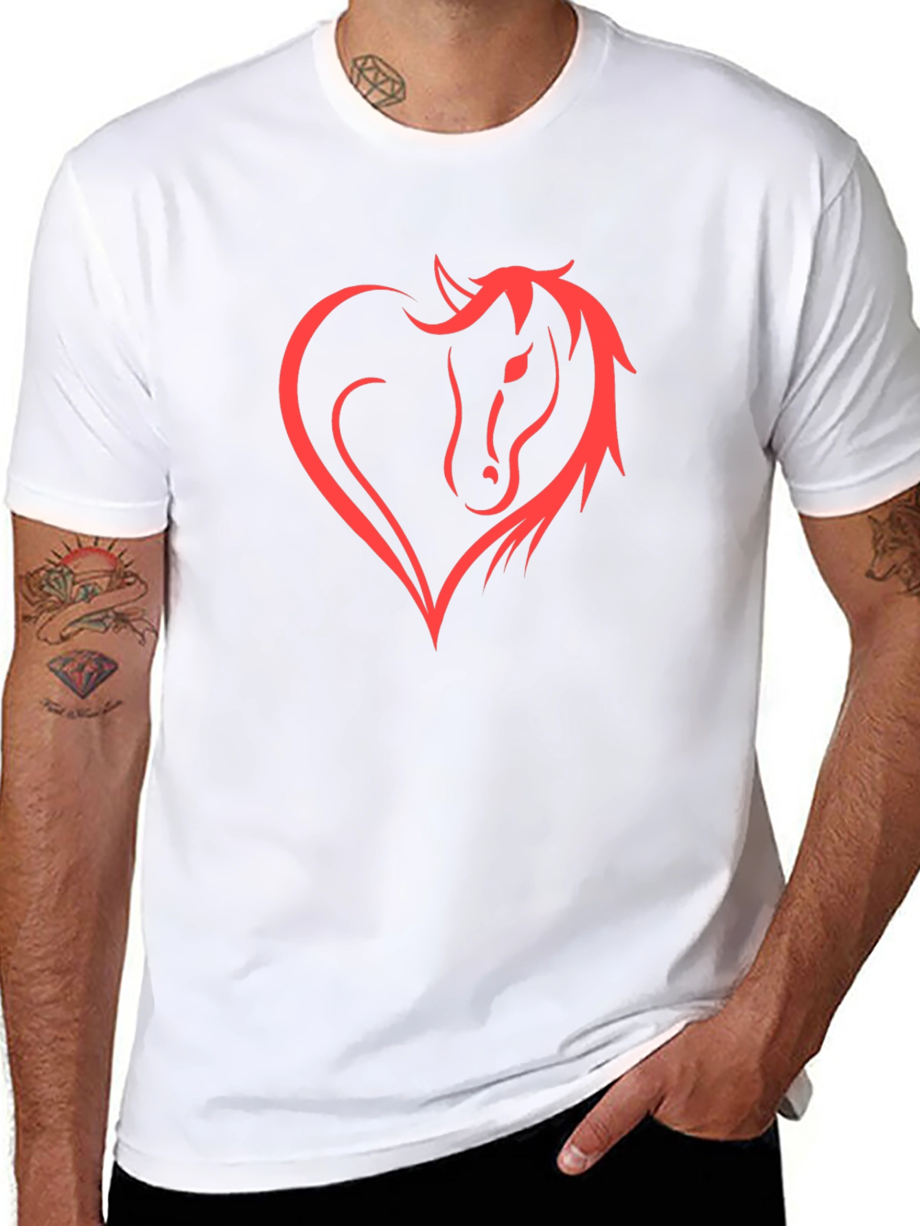 Horse Heart Tee - Stylish Graphic Print Shirt