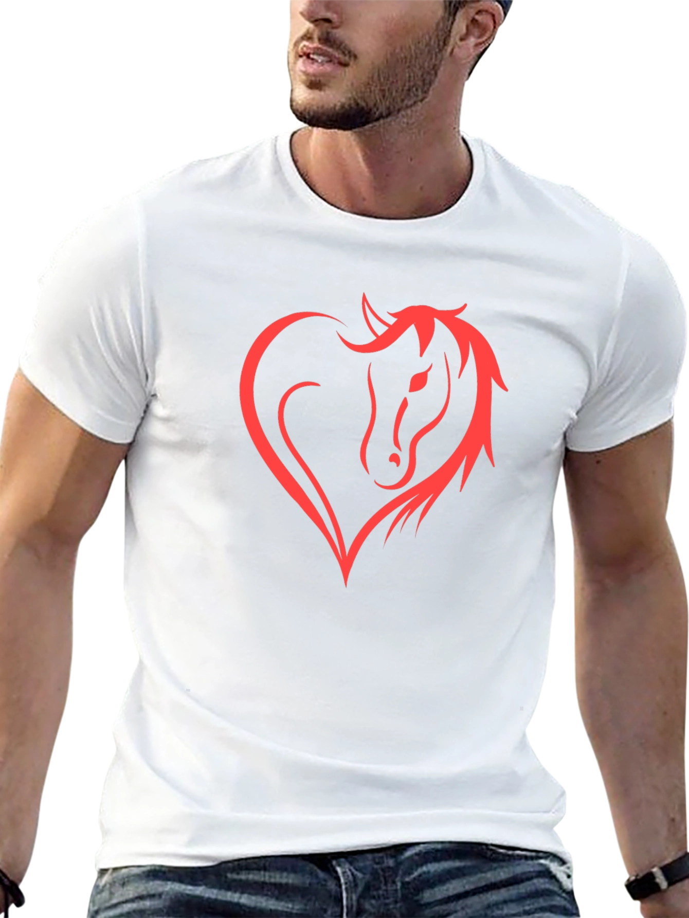 Horse Heart Tee - Stylish Graphic Print Shirt