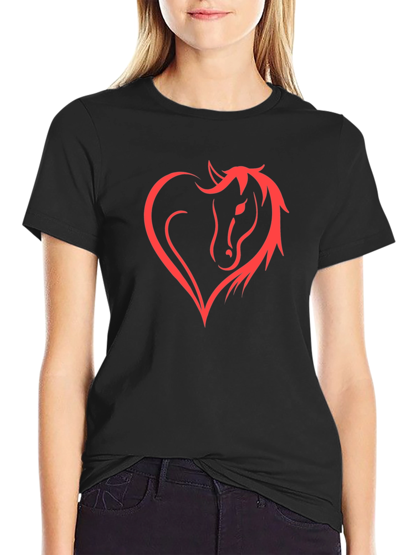 Horse Heart Tee - Stylish Graphic Print Shirt