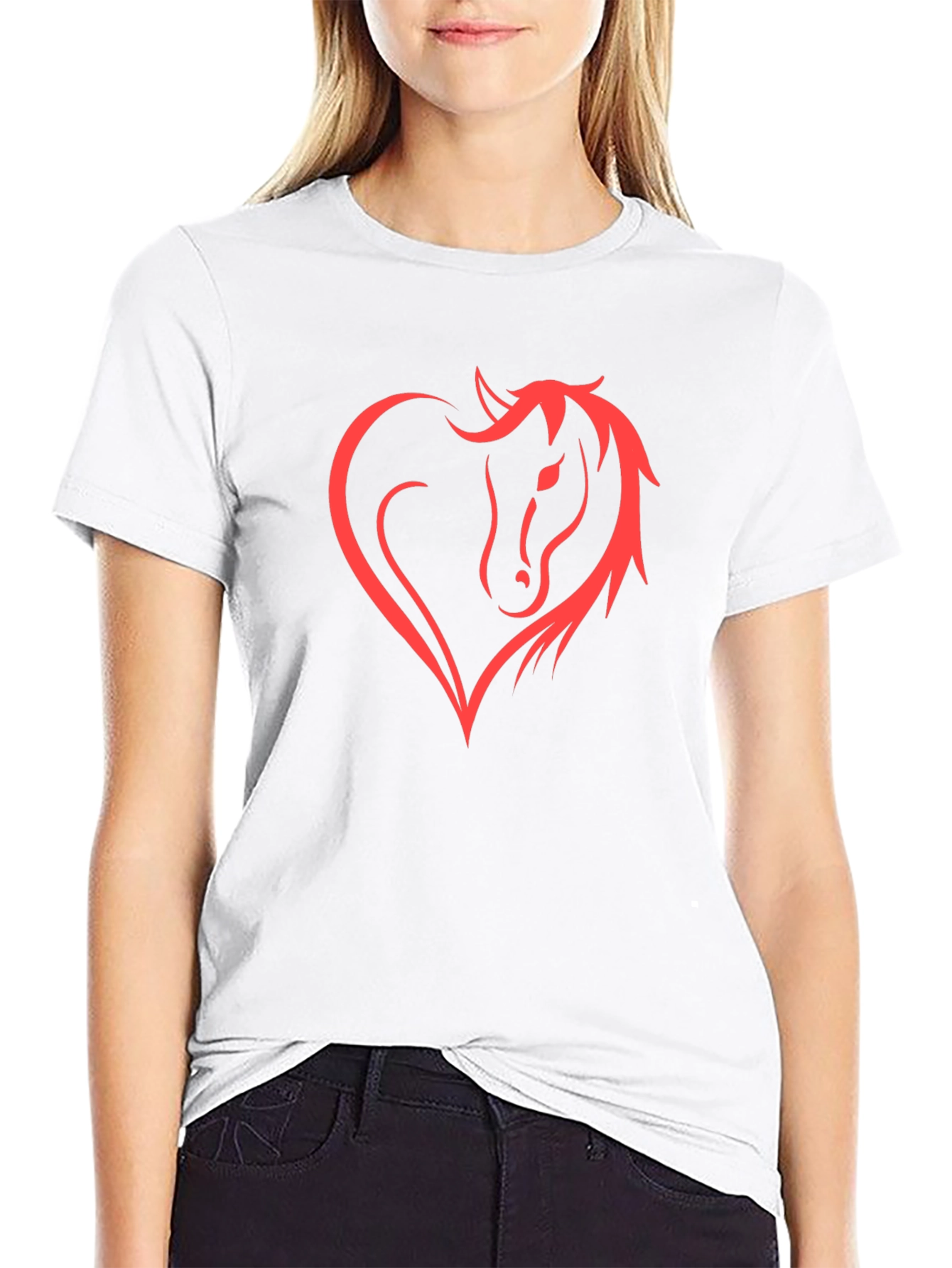 Horse Heart Tee - Stylish Graphic Print Shirt