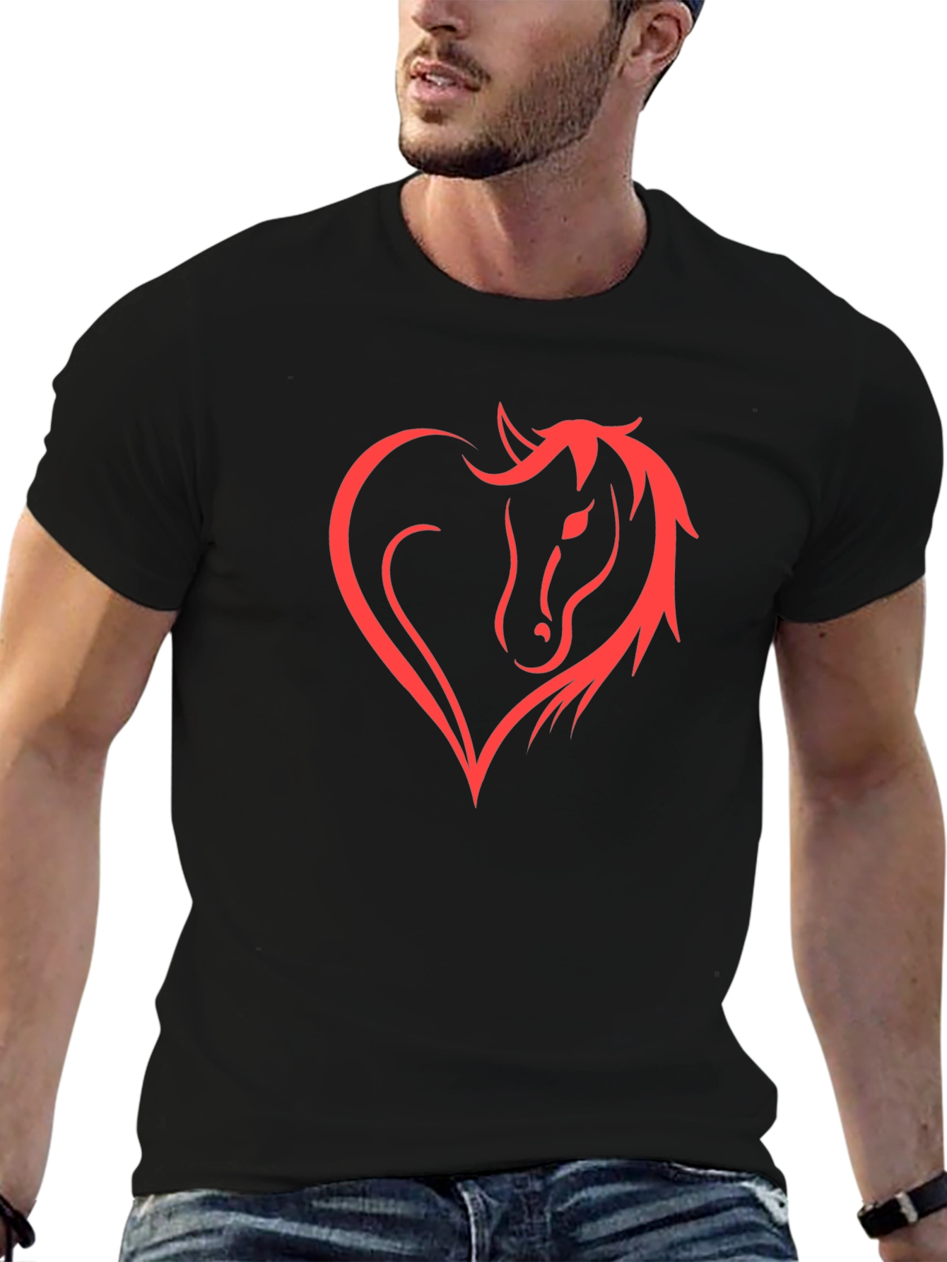 Horse Heart Tee - Stylish Graphic Print Shirt