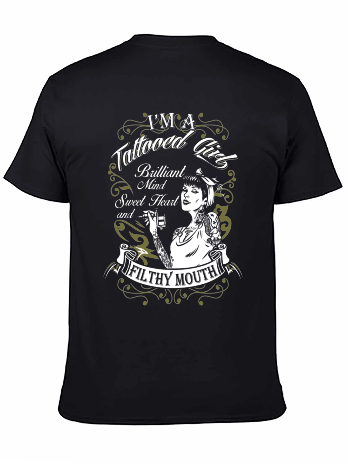 Tattooed Girl Graphic Tee - Edgy & Unique Design