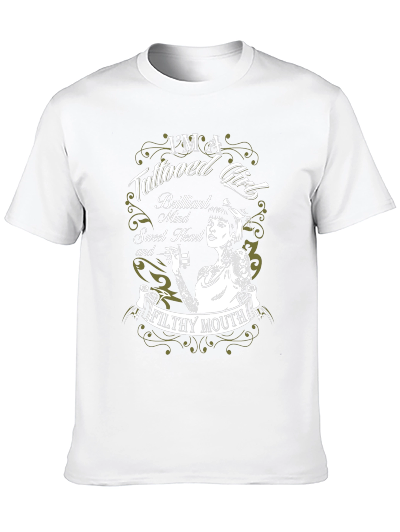 Tattooed Girl Graphic Tee - Edgy & Unique Design