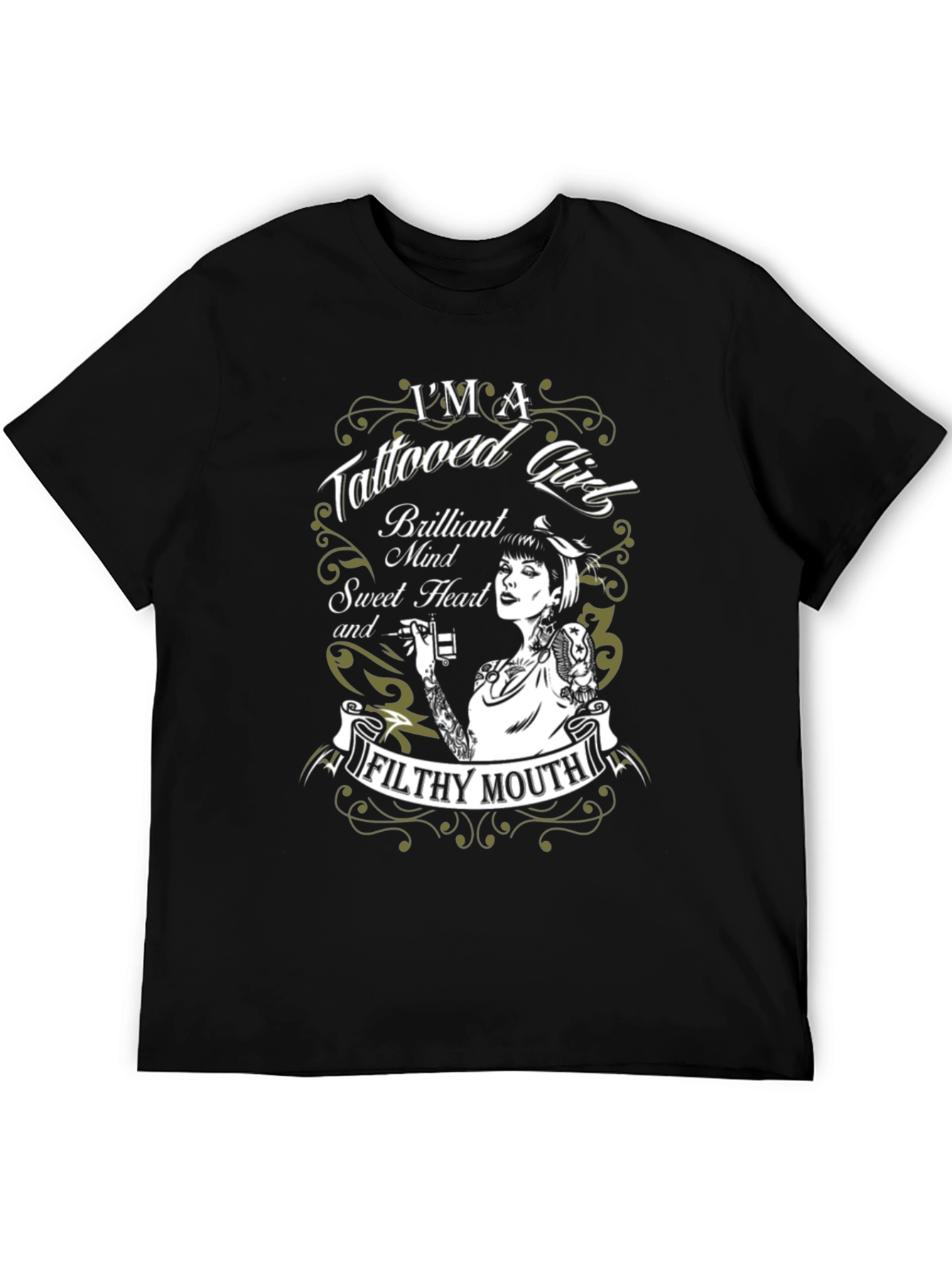 Tattooed Girl Graphic Tee - Edgy & Unique Design