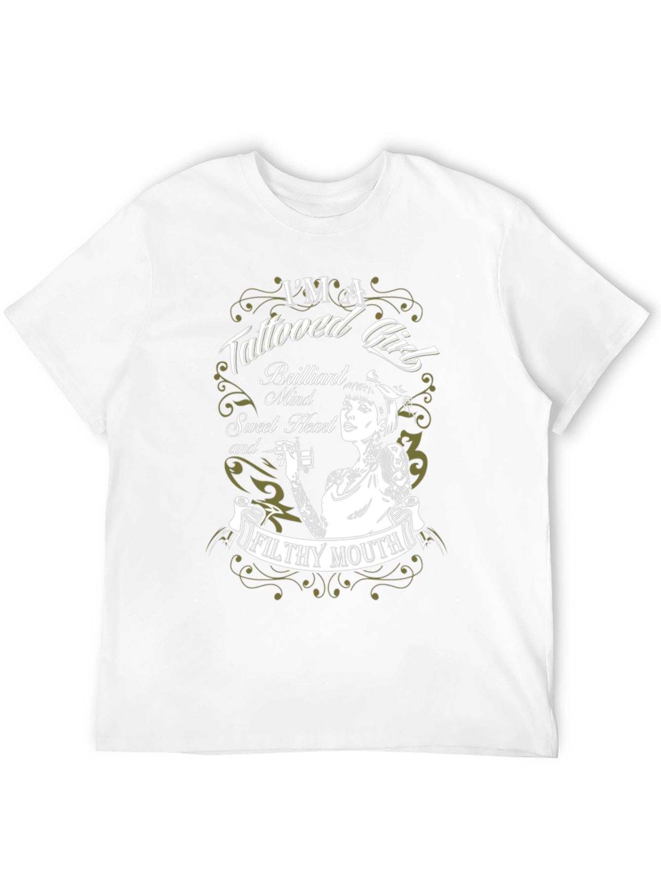 Tattooed Girl Graphic Tee - Edgy & Unique Design