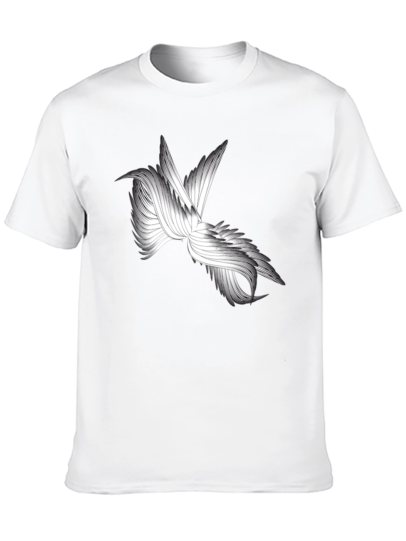 Abstract Bird Graphic Black T-Shirt