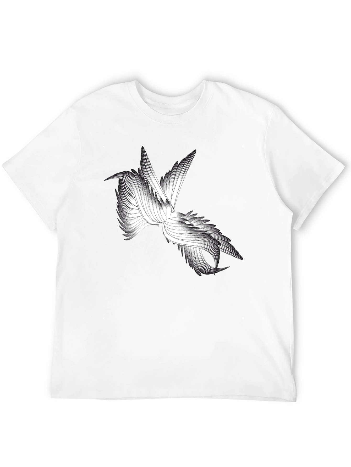 Abstract Bird Graphic Black T-Shirt