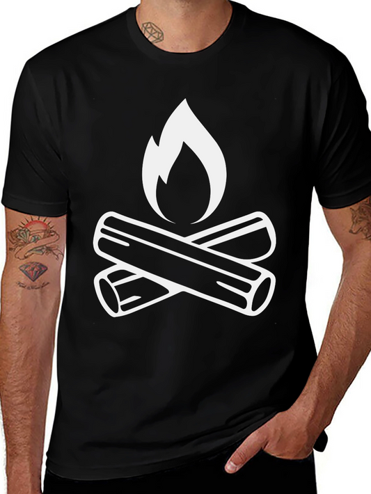 Campfire Graphic Tee - Black Cotton T-Shirt