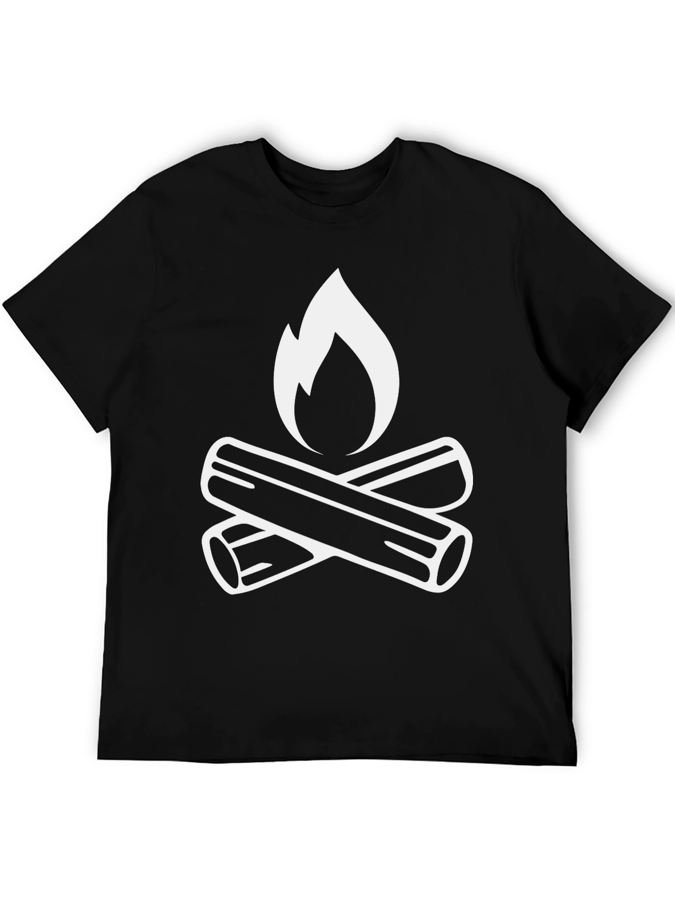 Campfire Graphic Tee - Black Cotton T-Shirt