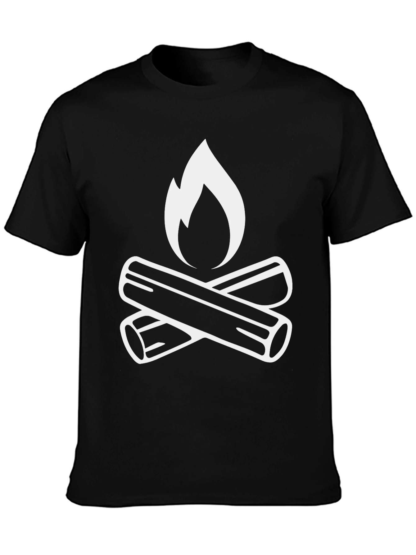 Campfire Graphic Tee - Black Cotton T-Shirt