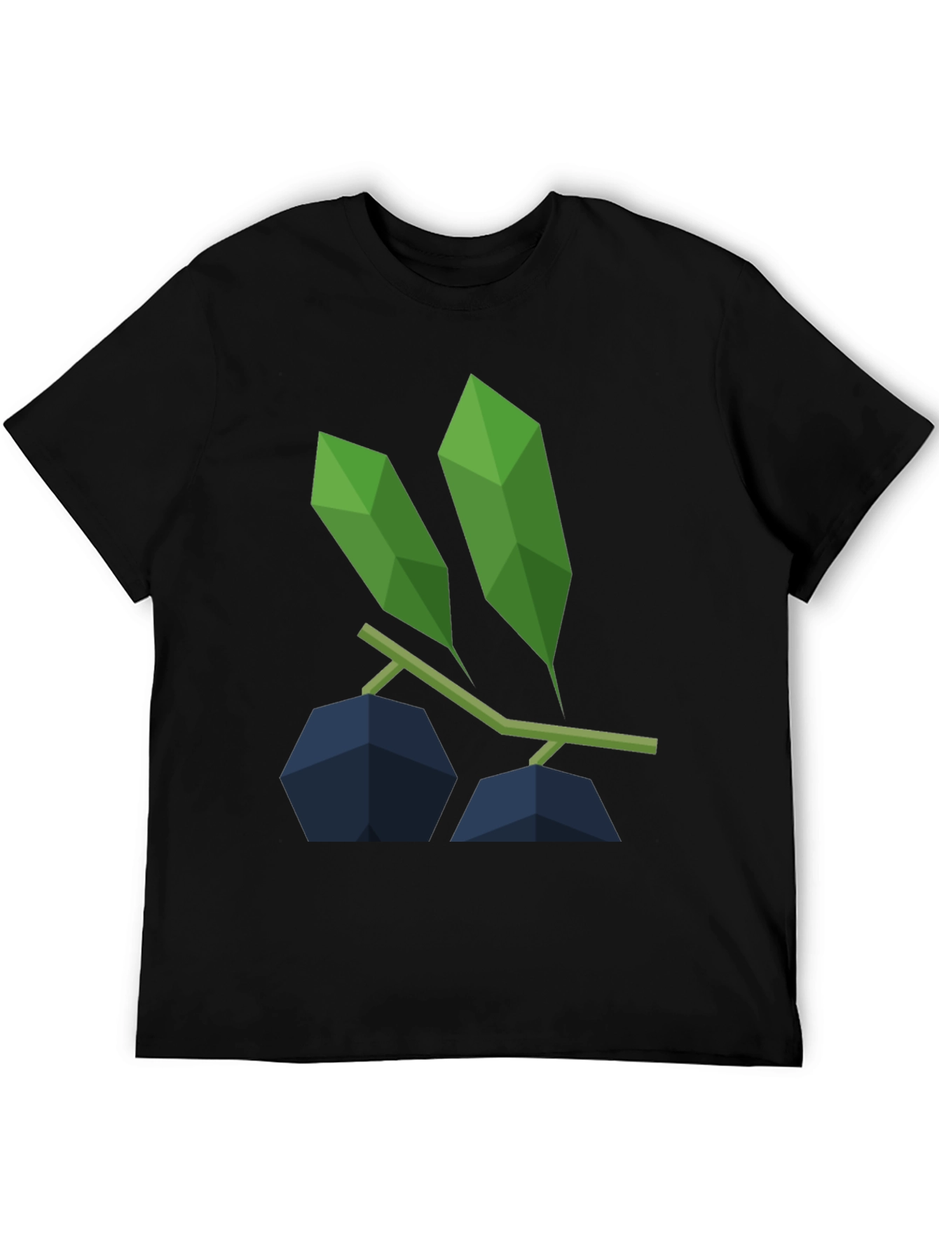 Geometric Blueberry Graphic Tee - Modern Casual Style