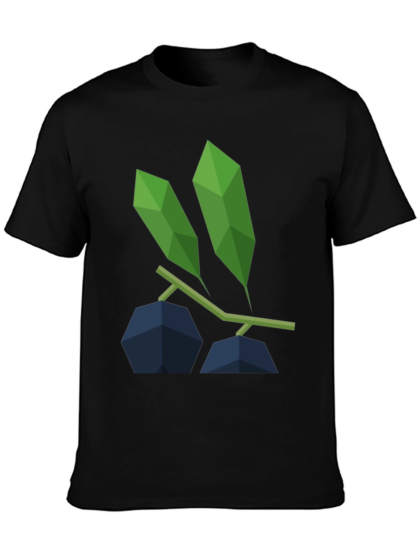 Geometric Blueberry Graphic Tee - Modern Casual Style