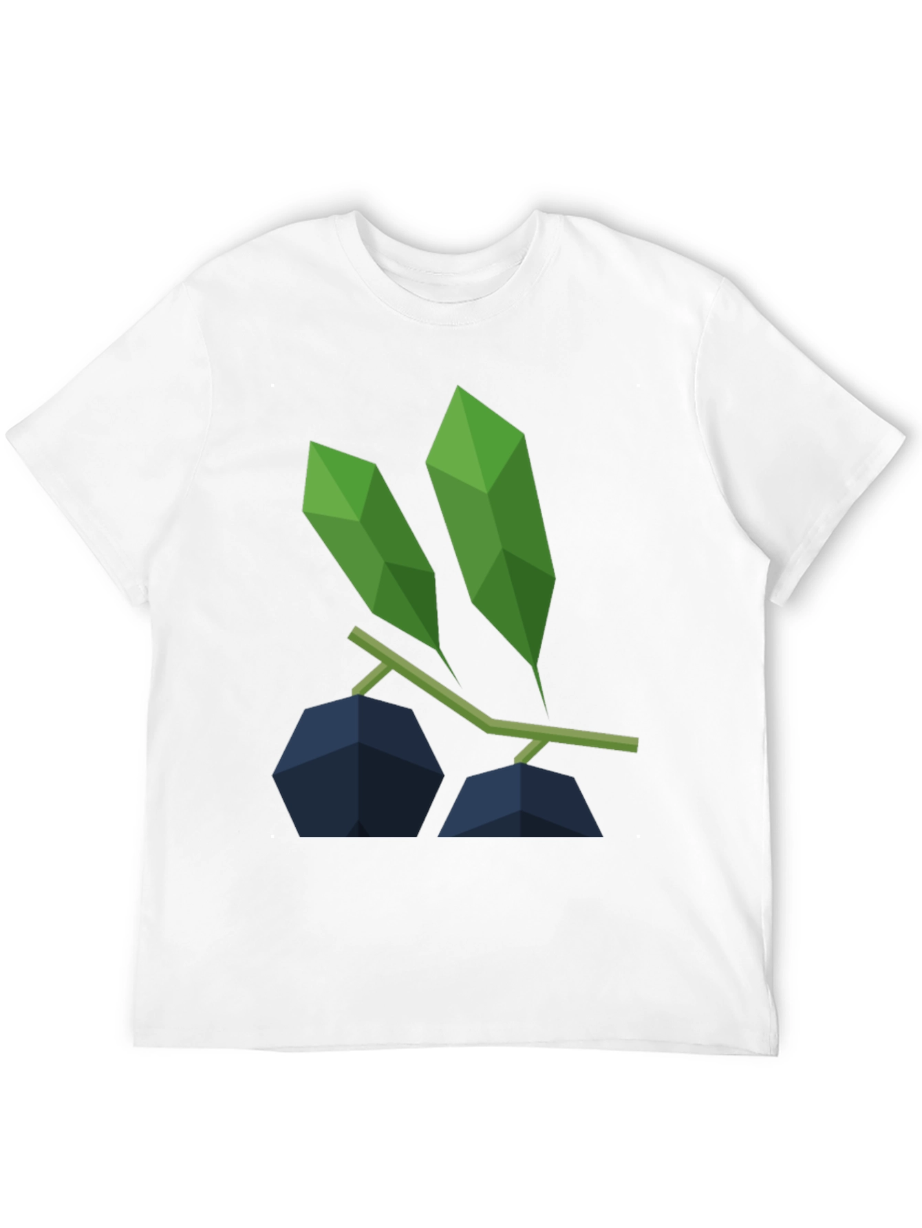 Geometric Blueberry Graphic Tee - Modern Casual Style
