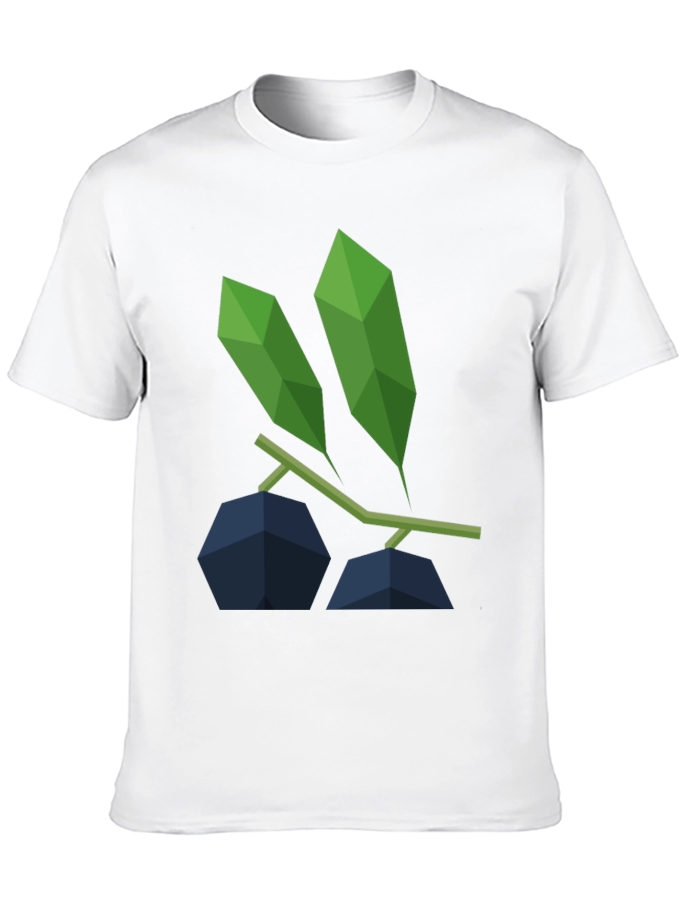 Geometric Blueberry Graphic Tee - Modern Casual Style
