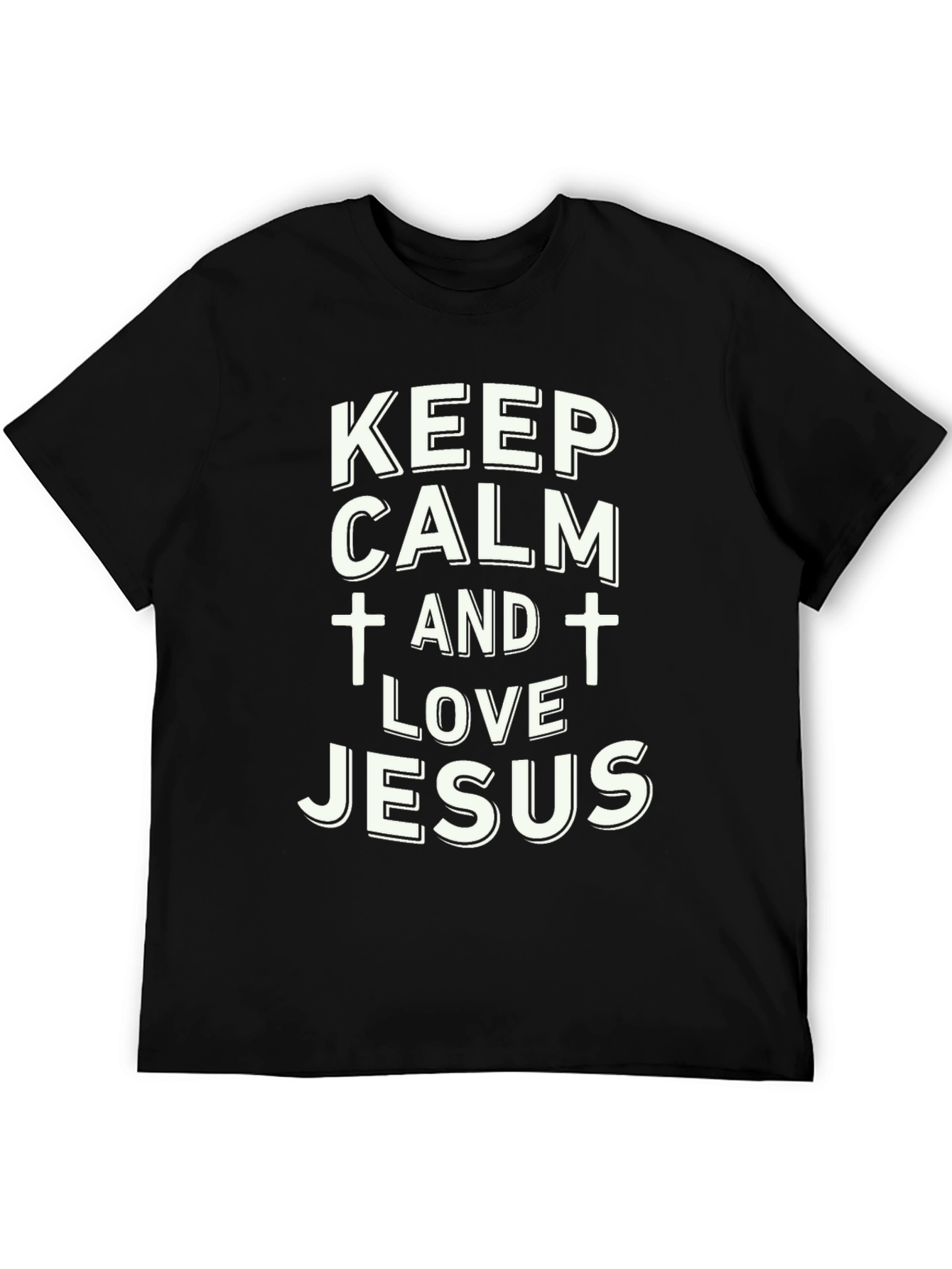Keep Calm and Love Jesus Black T-Shirt