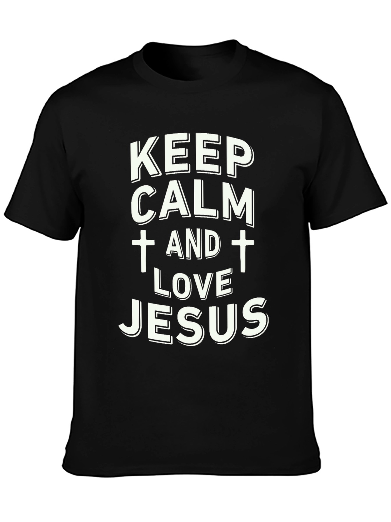Keep Calm and Love Jesus Black T-Shirt