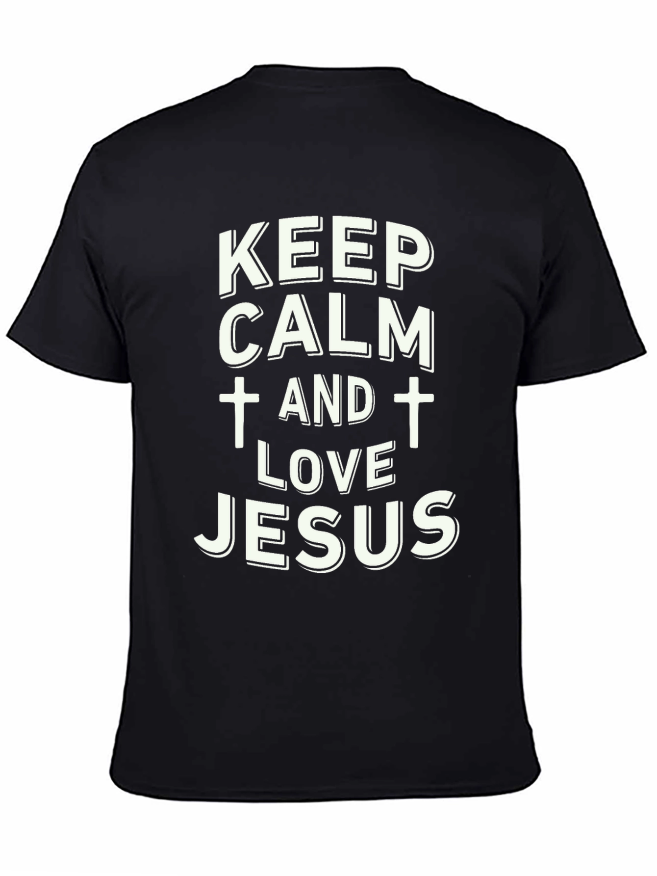 Keep Calm and Love Jesus Black T-Shirt